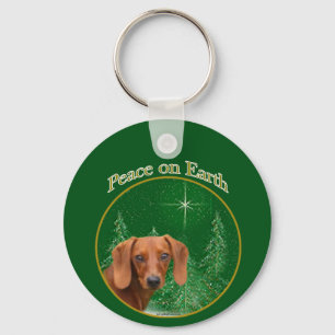 Dachshund Peace Key Ring