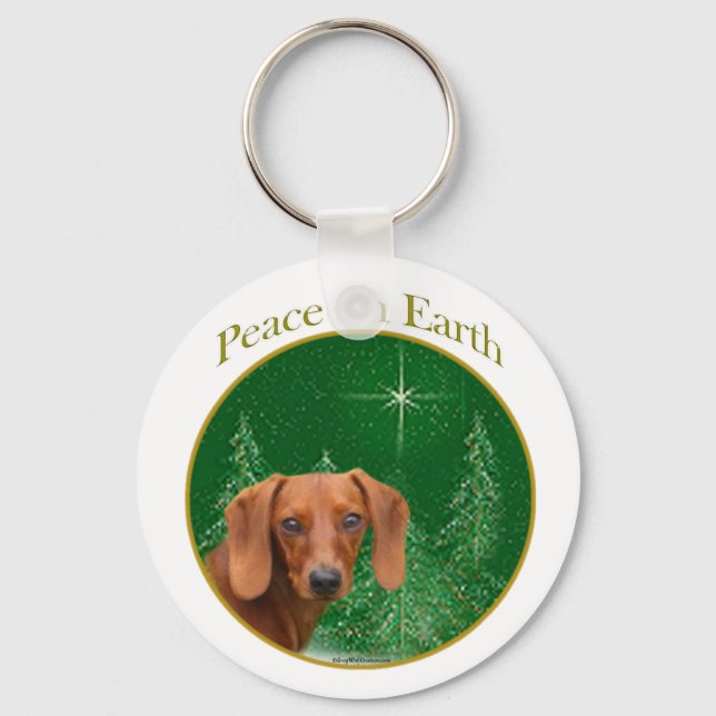 Dachshund Peace Key Ring (Front)