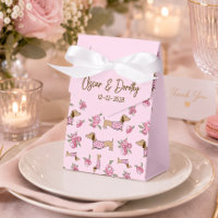 Dachshund & Peonies Custom Floral Pink Wedding
