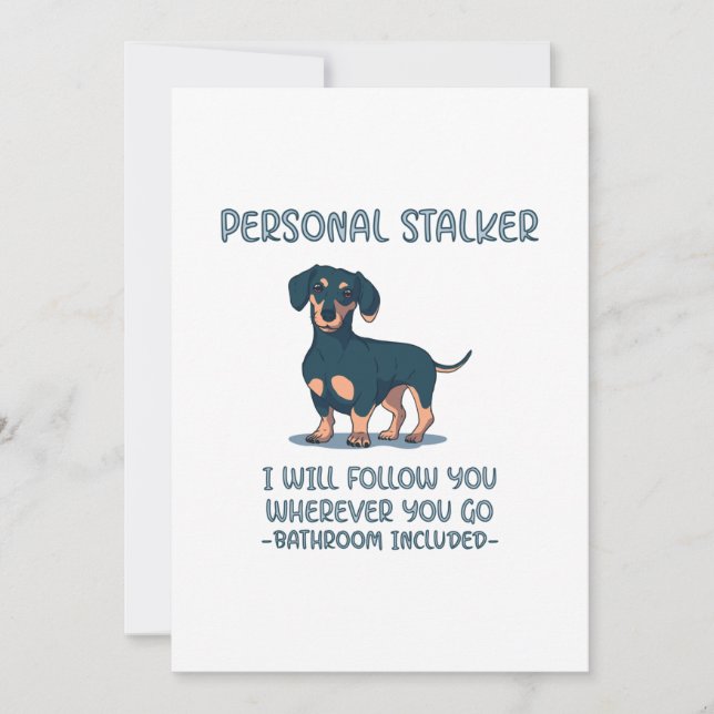 Dachshund Personal Stalker Holiday Card (Front)
