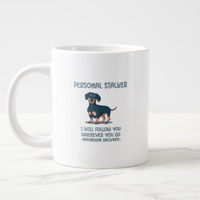 Dachshund Personal Stalker Large Coffee Mug (Left)