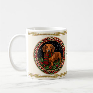 Dachshund Personalised Christmas Dog Coffee Mug