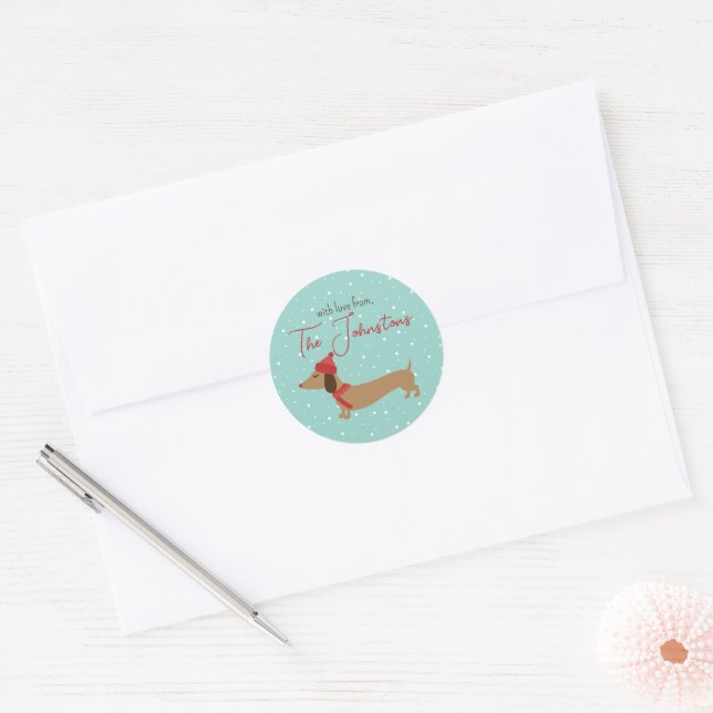 Dachshund Personalised Christmas Envelope Seal (Envelope)