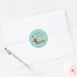 Dachshund Personalised Christmas Envelope Seal