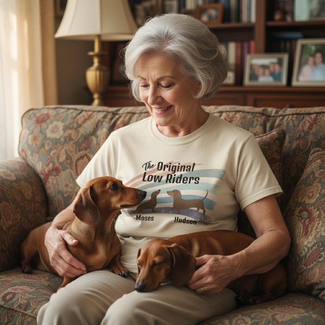 Dachshund Personalised Names Original Low Riders T-Shirt (The Original Low Rides - custom dachshund name shirt)