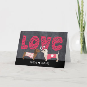 Dachshund Personalised Valentines Day Holiday Card