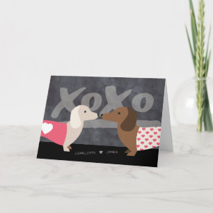 Dachshund Personalised xoxo Valentines Day Holiday Card