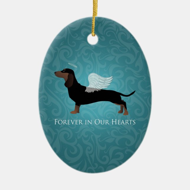 Dachshund - Pet Loss Memorial Design Ceramic Tree Decoration (Front)