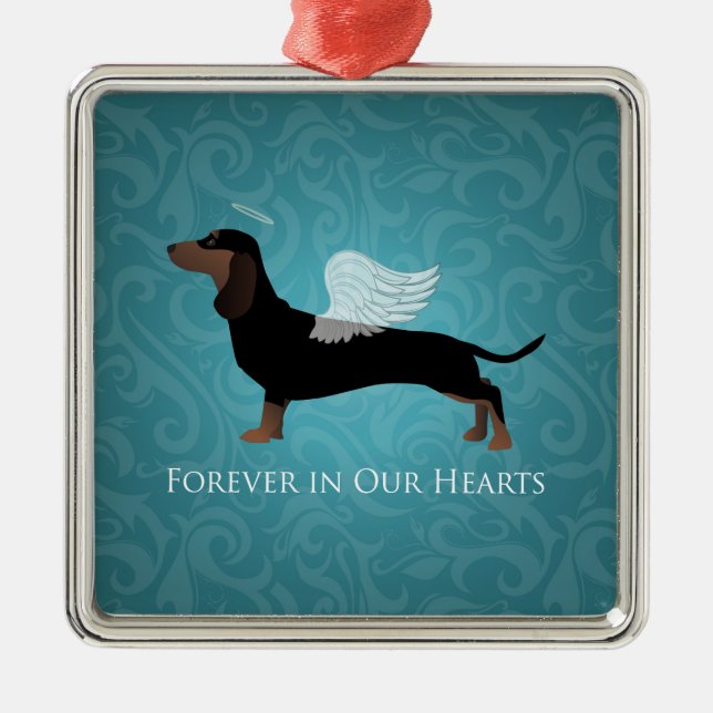 Dachshund - Pet Loss Memorial Design Metal Tree Decoration (Front)