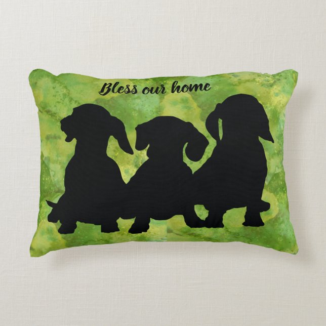 Dachshund Pillow Silhouette House Warming Gift (Front)