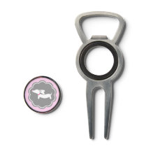 Dachshund Pink Polka Dot Golf Tool for Doxie Moms