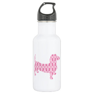 Dachshund Pink Ribbon for Cancer 532 Ml Water Bottle