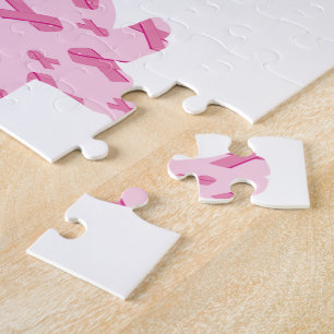 Dachshund Pink Ribbon for Cancer Jigsaw Puzzle