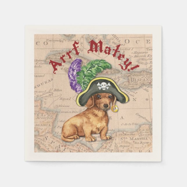 Dachshund Pirate Napkin (Front)