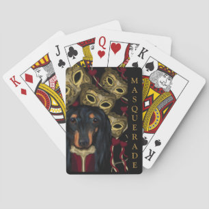 Dachshund  playing cards