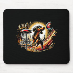 Dachshund Playing Disc Golf Sports Frolfer Athlete Mouse Pad