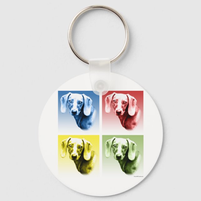 Dachshund Pop Art Key Ring (Front)