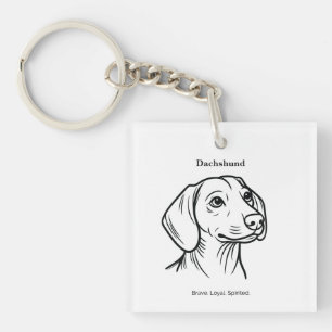 Dachshund Portrait Key Ring
