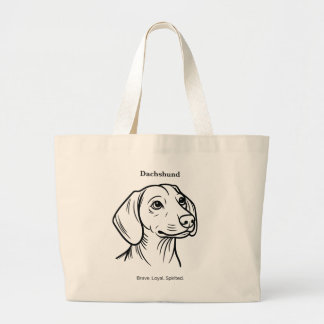 Dachshund Portrait Large Tote Bag