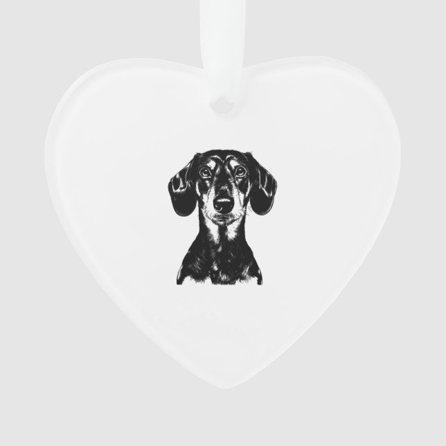 Dachshund Portrait  Minimalist Apparel Ornament (Front)