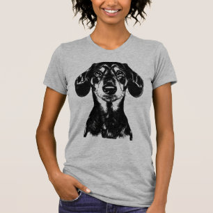 Dachshund Portrait Minimalist Apparel T-Shirt