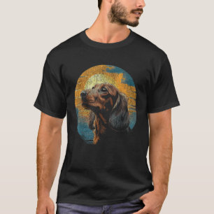 Dachshund Portrait - Wiener Dog Sunset For Pet Own T-Shirt
