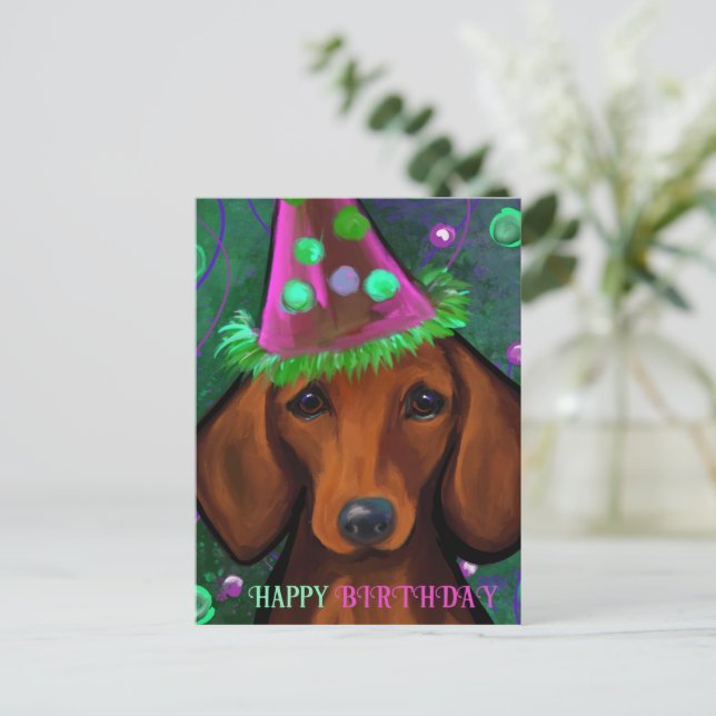 DACHSHUND  POSTCARD (Standing Front)