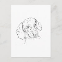 Dachshund Postcard – Sausage Dog Illustration