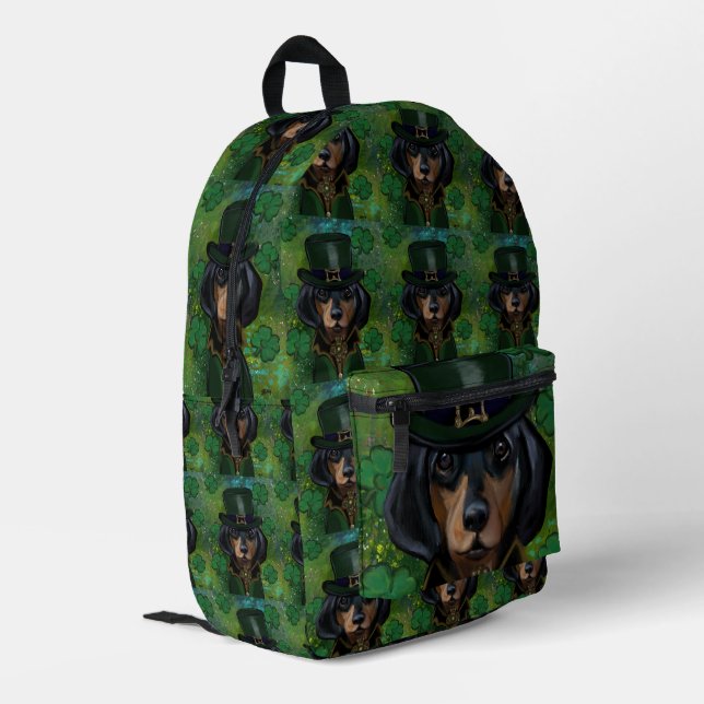 Dachshund  printed backpack (Back Corner Left)