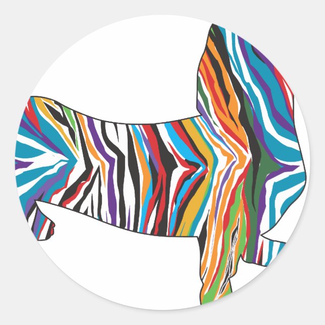 Dachshund - Psychedelic Zbra Doxie Classic Round Sticker (Front)