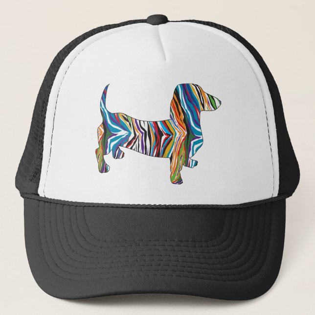 Dachshund - Psychedelic Zbra Doxie Trucker Hat (Front)