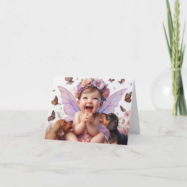 Dachshund Puppies Greeting Card (Front)