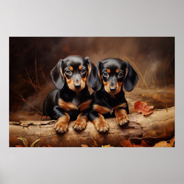 Dachshund puppies poster (Front)