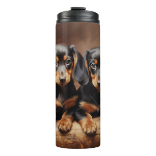 Dachshund puppies thermal tumbler