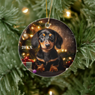 Dachshund Puppy Dog Christmas Ornament