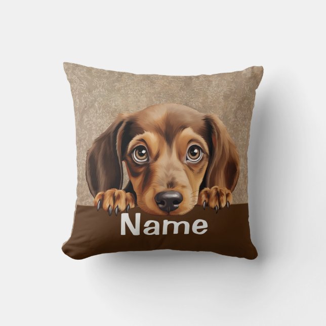 Dachshund Puppy Dog Pet  Cushion (Front)