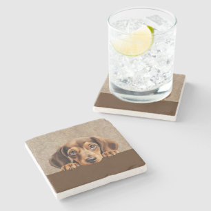 Dachshund Puppy Dog Pet Stone Coaster
