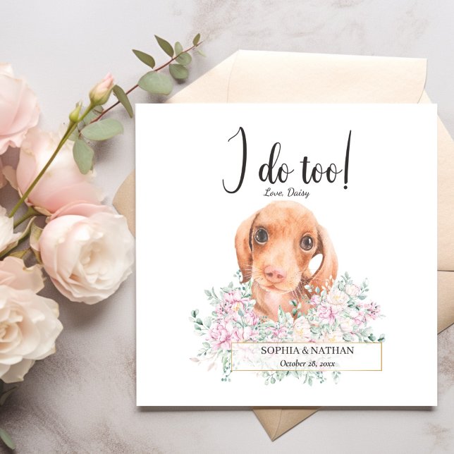 Dachshund Puppy Dog Wedding Cocktail Napkins (Creator Uploaded)
