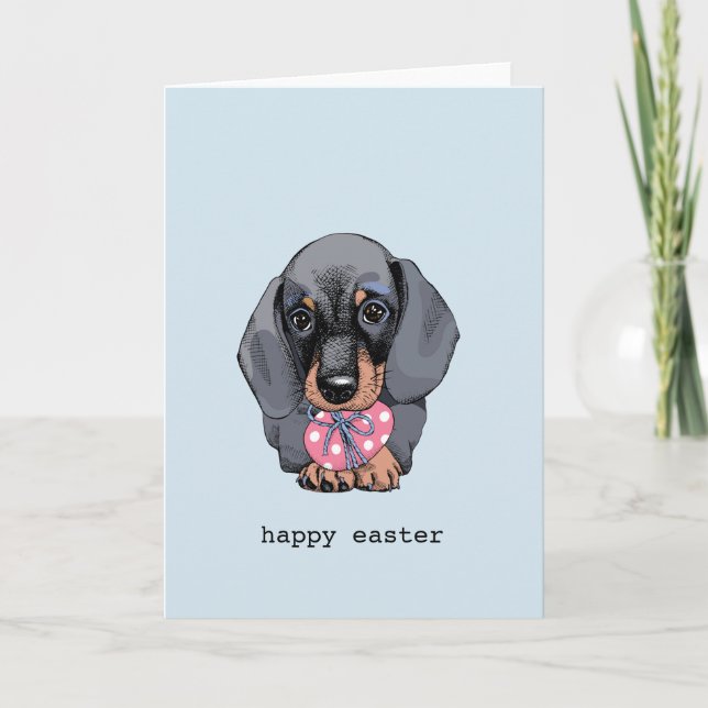 Dachshund puppy Easter card (Front)