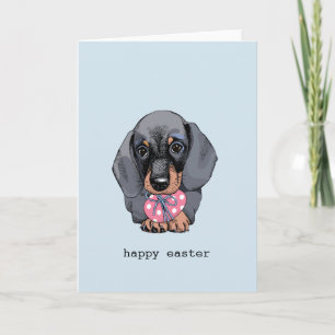 Dachshund puppy Easter card
