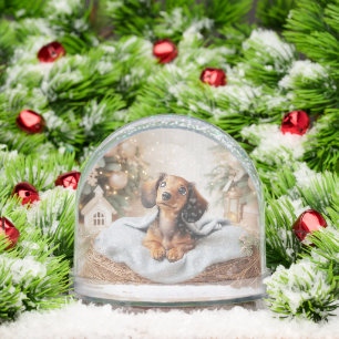 Dachshund Puppy Personalized Snow Globe