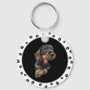 Dachshund Puppy Photo Keychain