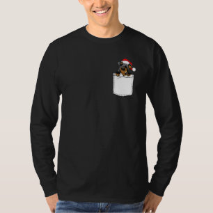 Dachshund Puppy Pocket Santa Hat Doxie Dog Christm T-Shirt