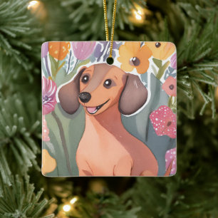 Dachshund Puppy   Watercolor Dog Pet Ceramic Ornament