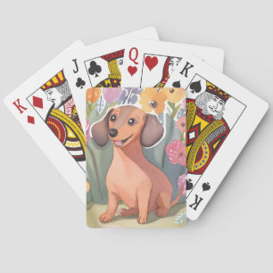 Dachshund Puppy   Watercolor Dog Pet Playing Cards