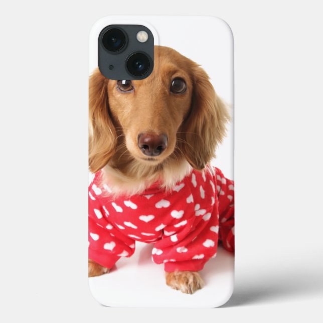 Dachshund Puppy Wearing Valentine's Outfit Case-Mate iPhone Case (Back)