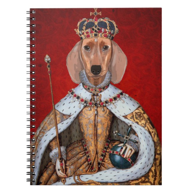 Dachshund Queen Spiral Notebook (Front)