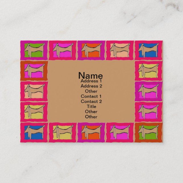 Dachshund Quilt Business Cards (Front)