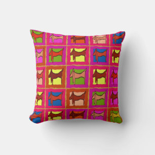 Dachshund Quilt Tiled Dogs Cushion