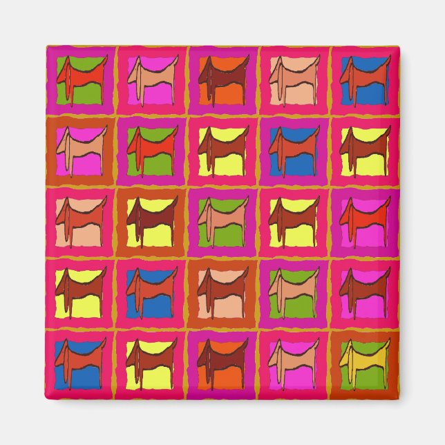 Dachshund Quilt Tiled Dogs Magnet (Front)
